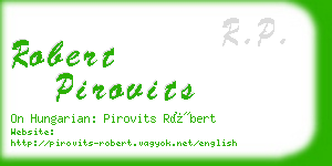 robert pirovits business card